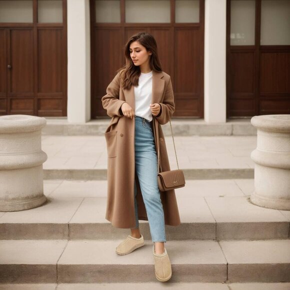 Women's Faux Fur Fleece Lined Mini Boots Anti-Slip Indoor Outdoor Slippers - Picture 4 of 6